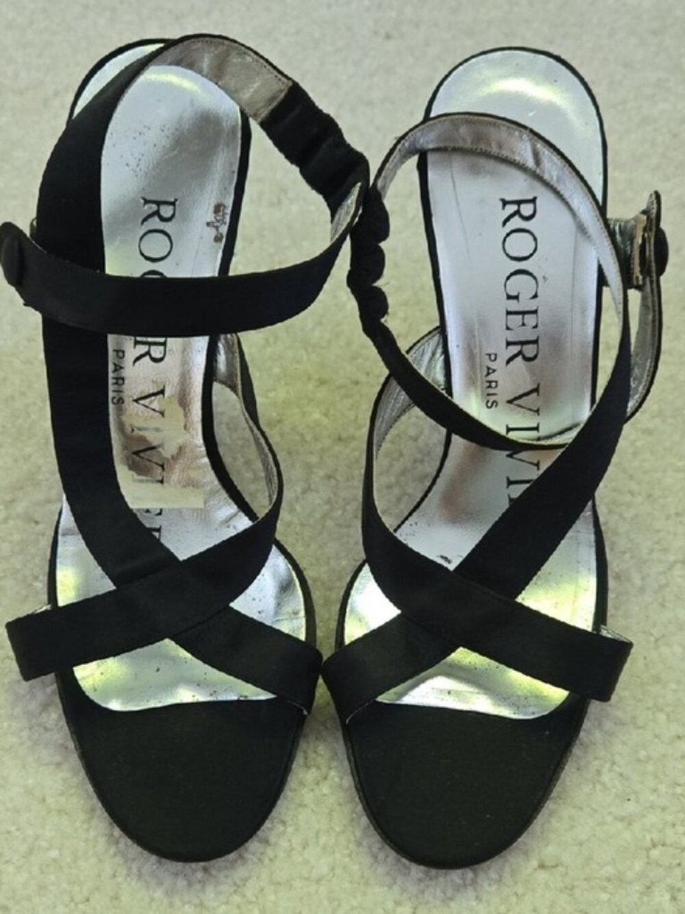 Vintage Luxury NWOB Roger Vivier Black Strappy Women's Shoes